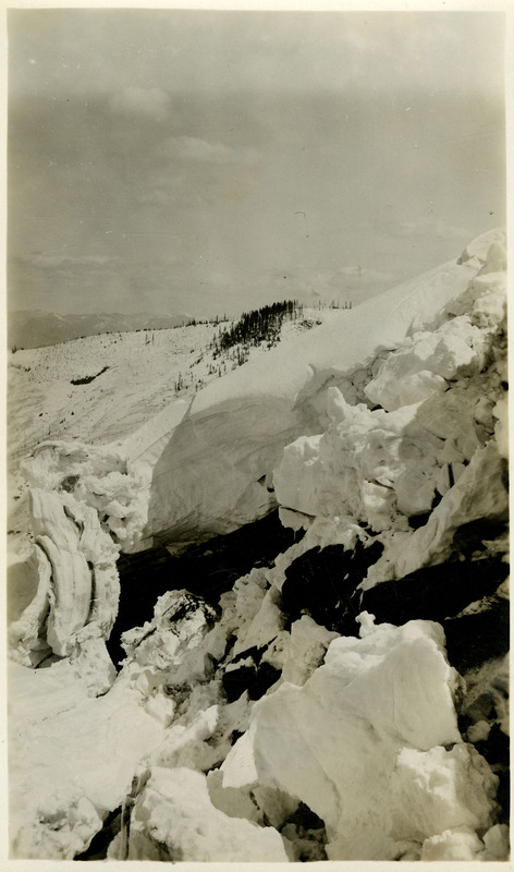 A view of the ridge above Jack Waite mine, covered in snow.