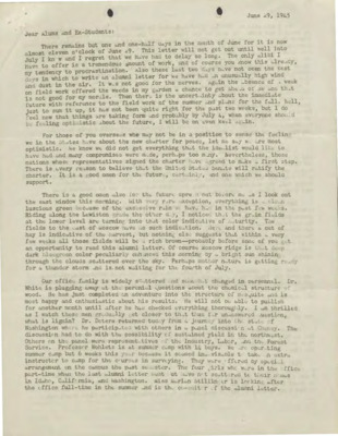 Dwight Smithson Jeffers Alumni Letter