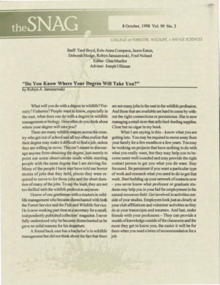 The Snag, Vol. 99, No. 3