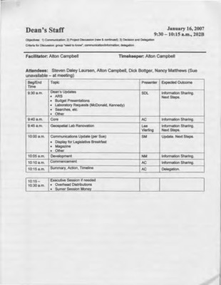 A memorandum about College of Natural Resources projects, mainly hightlighting Geospatial Lab Remodeling of Snag Lobby. 