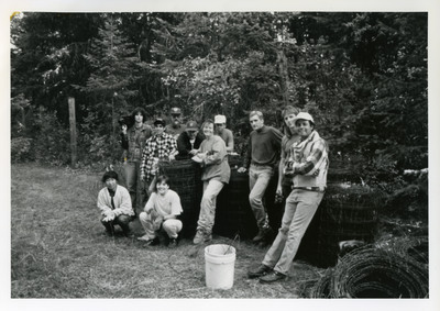 Students taking down 5 miles of fence at the Experimental Forest.