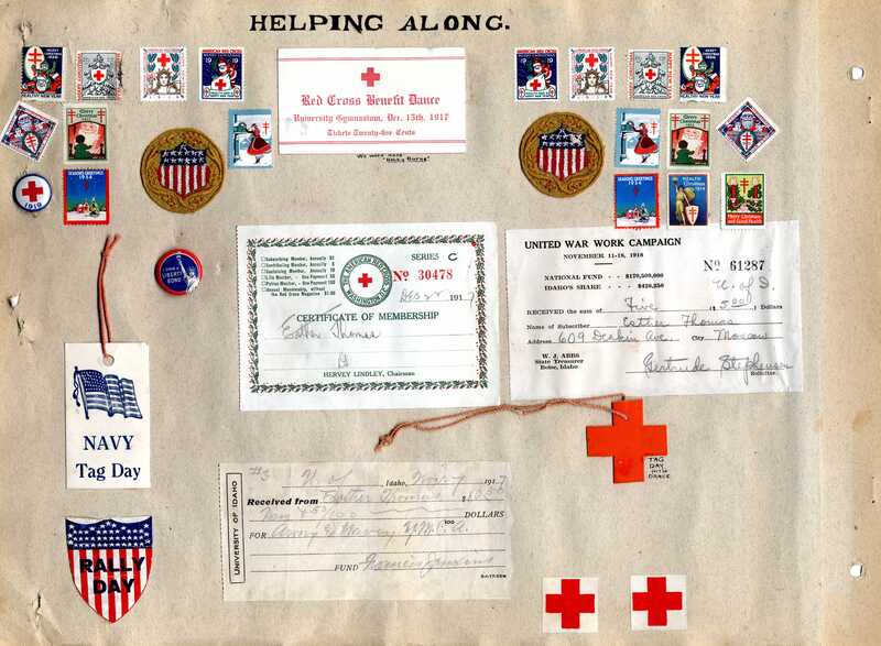 After the outbreak of World War I and subsequently the influenza the American Red Cross mobilized thousands of individuals. In Moscow, to combat the war the Red Cross did everything they could from knitting socks to preparing bandages to be sent to soldiers. When the influenza came to the area they served as nurses, made flu masks and prepared meals for patients. Esther Thomas was a member of the American Red Cross beginning in 1917 by 1918 she served as a nurse at the university for patients of the influenza.