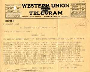 The Committee on Education enquires if any local physicians could perform health examinations on incoming Student Army Training Corps inductees due to a lack of medical officers.