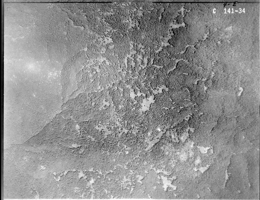 Black and white 1934 vertical air photo taken from aircraft, by the Washington National Guard.  Corresponds with C Index 8