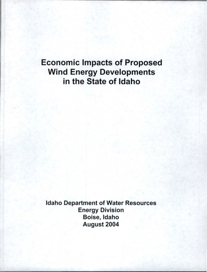 For this analysis, input-output based total impacts (aggregations of direct, indirect and induced impacts) of potential wind energy production projects were estimated in terms of value of local output, local employment or number of local jobs, and value of wages and proprietor earnings associated with local jobs.
