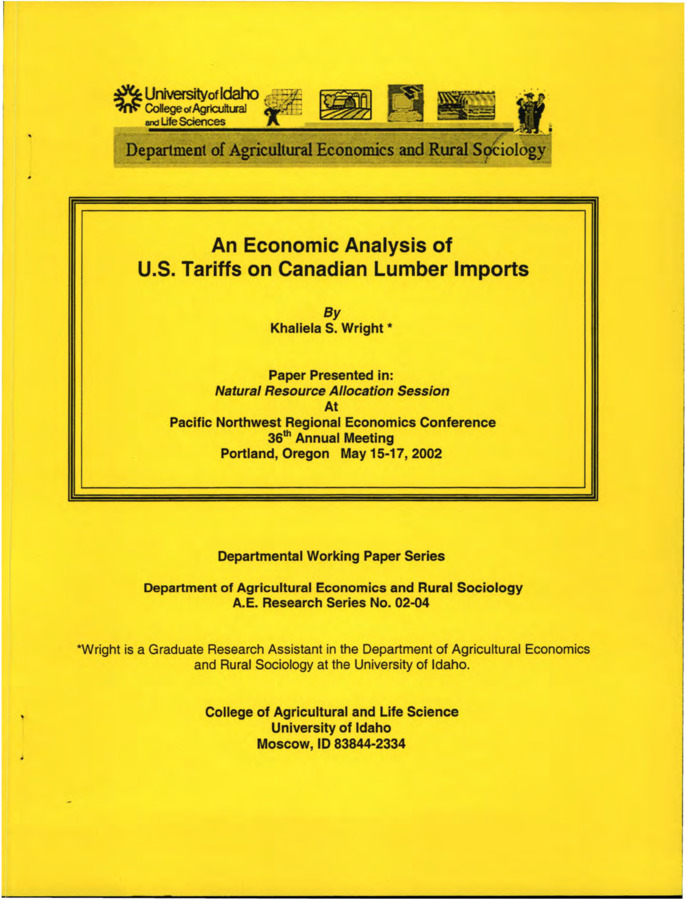 The objective of this paper is to present a theoretical and empirical analysis of the effect that the new tariffs on Canadian lumber imports have had on the North American economies.
