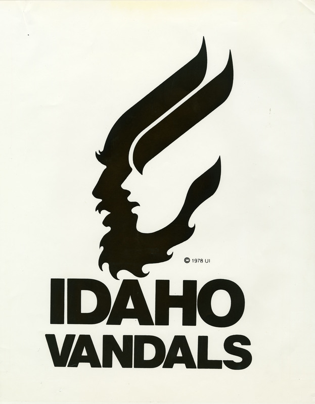 Black and white Idaho Vandals logo of two face profiles.