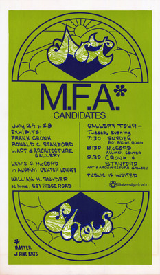 M.F.A. candidates art show readings poster