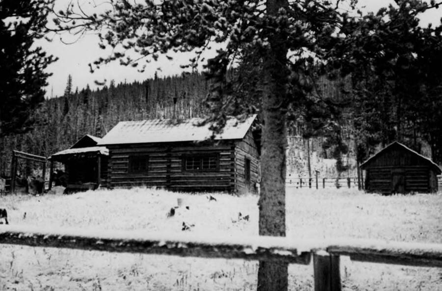 Cold Meadows guard station in snow