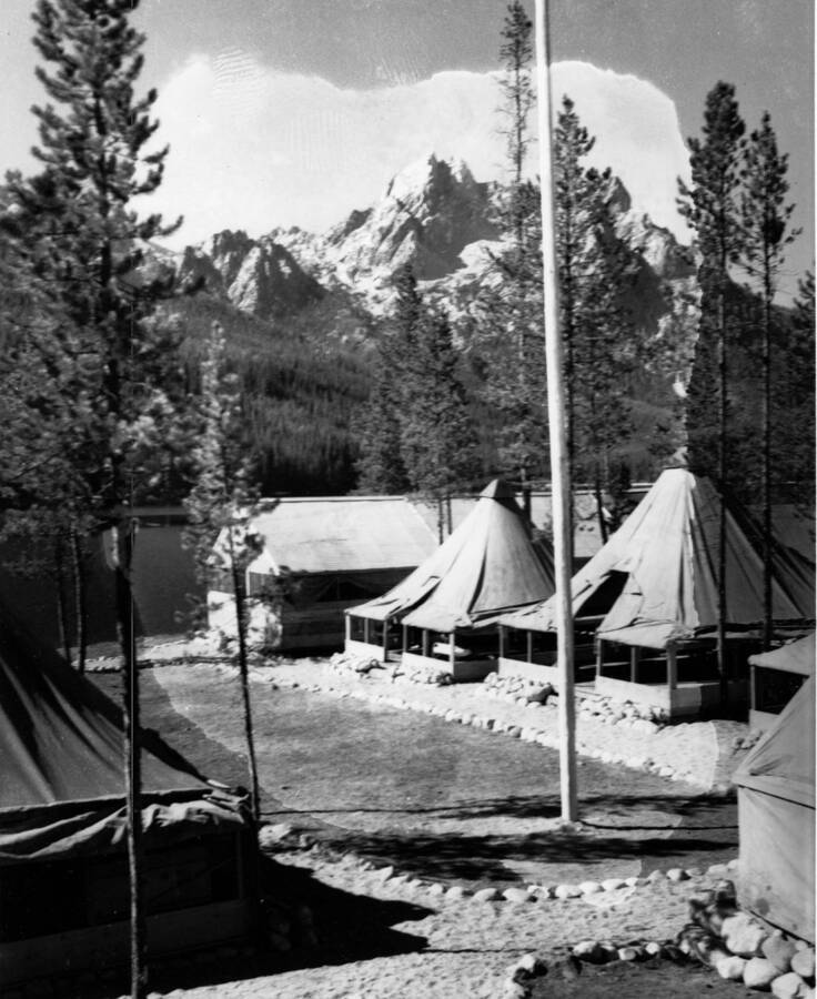 A photograph of the Stanley Lake Civilian Conservation Corps Camp.