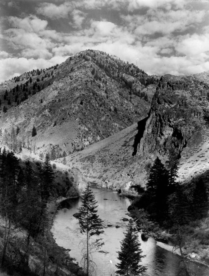 The middle fork of the Salmon River in the Idaho Primitive Area of Salmon-Challis National Forest.
