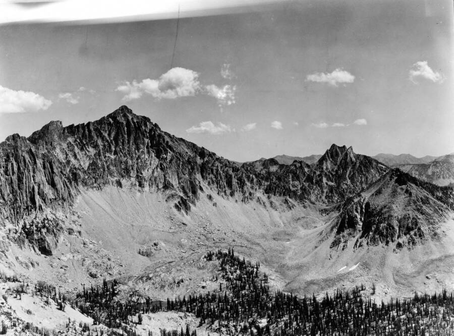 A photograph of Mount Snowyside in the Sawtooth Primitive Area.