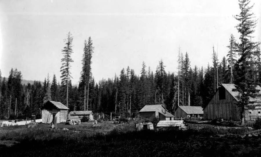 Photo text: 'Kaniksu National Forest, Idaho. -- Settler's buildings within Forest.'