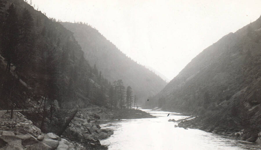 Photo text: 'Approximately 15 miles from Riggins, Idaho. July 28, 1939.' This image is part of a Rivers and Harbors series.