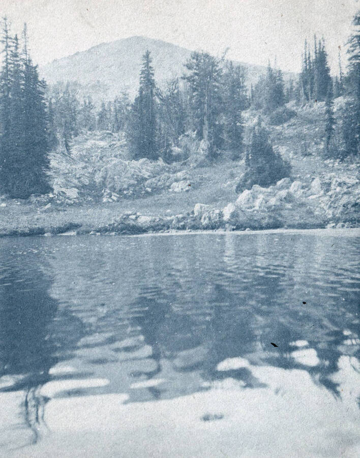 Photo text: 'Buffalo Lake under the shadow of Buffalo Hump.'