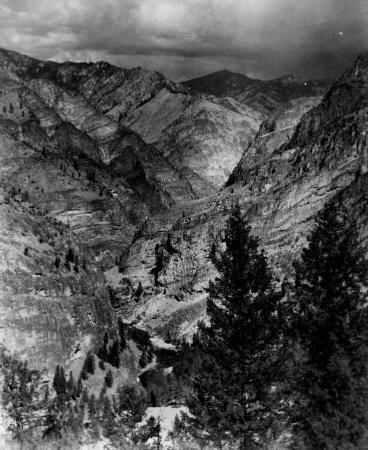 A view of the Impassable Canyon above the Middle Fork of the Salmon River in the Salmon-Challis National Forest.