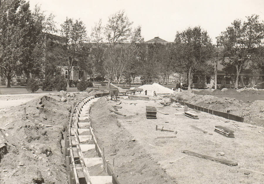 Construction near Veteran's Hospital, Boise. Note: This image is part of a Work Progress Administration publicity series.