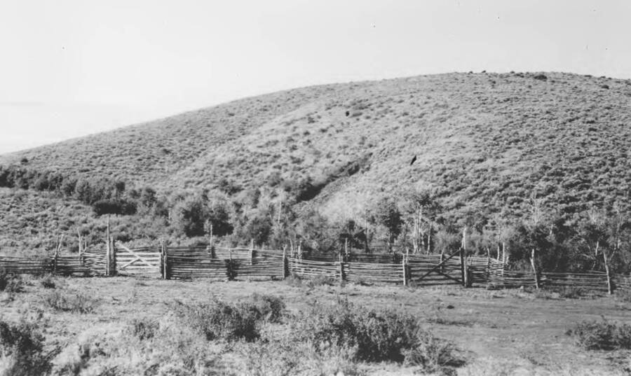 Project 137, Cattle guards, $1400. Guards have been installed on the following trails: Faulkner, Dry Hollow, Lincoln Creek Forks, Cosgrove, Trail Creek, Portneuf, Ester Lane, and Arbon. The existing Arbon guard reconstructed. Guards on Wood Creek and Bannock Creek will probably be constructed before end of fiscal year.' Note: This image is part of a report by V.W. Balderson to Director of Indian Affairs, D.E. Murphy on CCC-Indian Division Projects completed by the Fort Hall Agency, Fort Hall, Idaho.