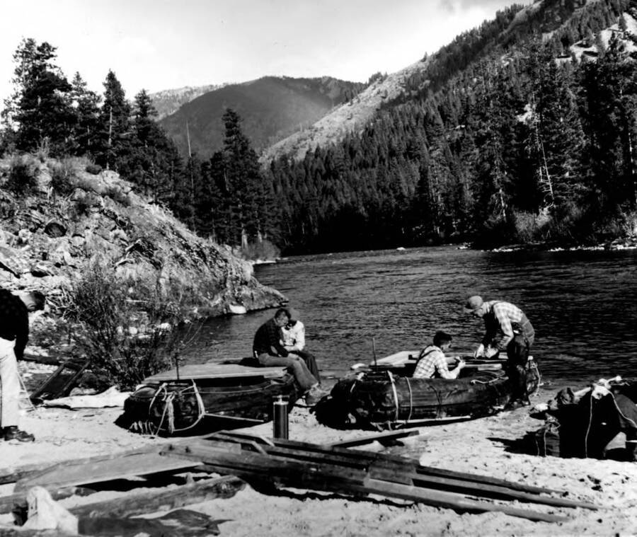 Photo text: 'Indian Creek landing on Middle Fork of Salmon River.'