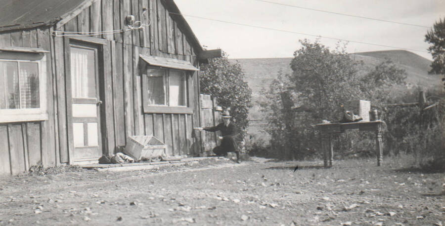 Photo text: 'Salmon River Recon. House on overflowed land just below Salmon, Idaho. Hand held at high water mark. Oct. 1939.' This image is part of a Rivers and Harbors series.