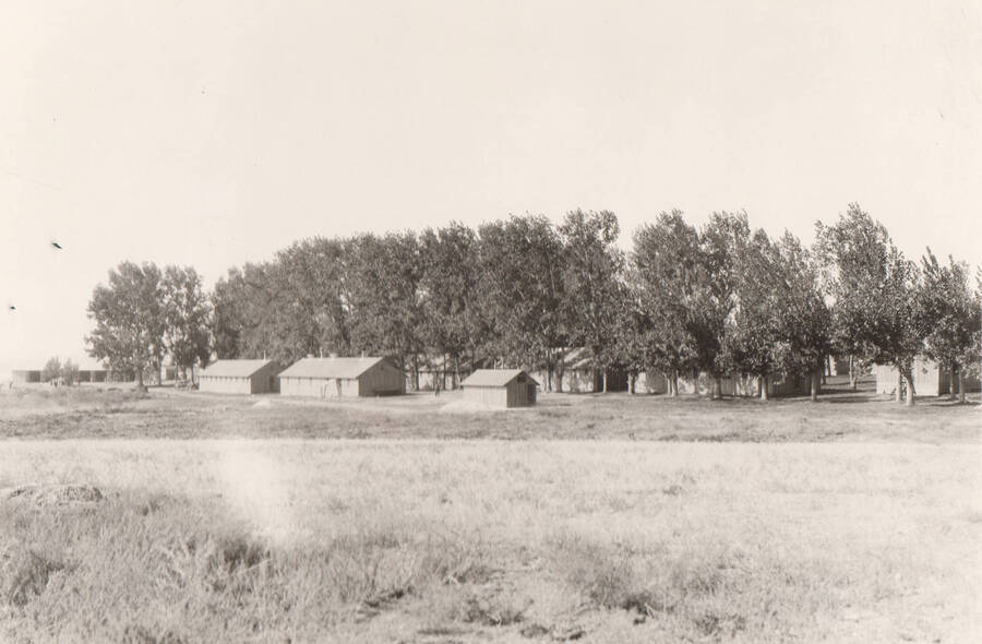 Photo text: 'General view of CCC Camp at Deer Flat Reservoir, Idaho.' Note: This image is part of records for Bureau of Reclamation projects.