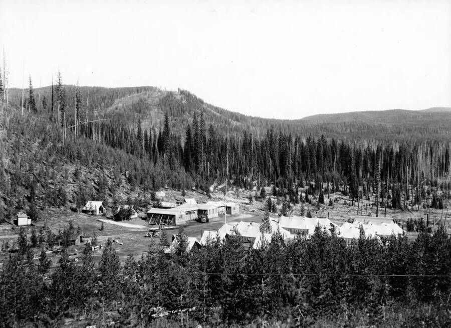 A view of the Civilian Conservation Corps Camp at Packers Meadows.