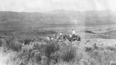 Photo text: 'Indian rodent control crew, Fort Hall Reservation, Fort Hall, Idaho, June 1935.' This image is part of a report by the United States Department of Agriculture Biological Survey on predation and pests.