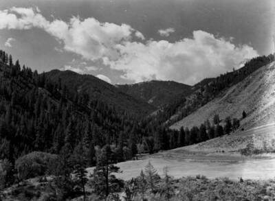 A view of the landscape at a  geographic bar in the Salmon-Challis National Forest.