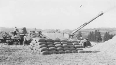 Photo caption: 'Treaching outfit. David Arthur, Kamiah Harvesting Barley, nearly all Indian labor.' This image is part of a report regarding farm organizations among tribes in Northern Idaho and the CCC-Indian Division.