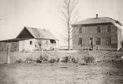 Photo text: 'Largest and best Indian residence on the bottoms property of Bronco Jim, Fort Hall Indian Reservation.' Note: This image is part of records for Bureau of Reclamation projects.