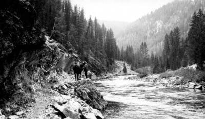 Horse and man on Marsh Creek Trail