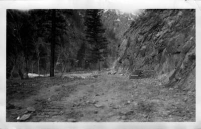 Road construction along Salmon River below Shoup