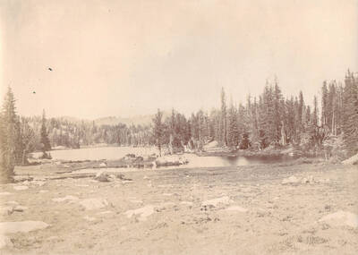 Photo text: 'Alligator Lake at bow of Buffalo Hump and 1500 feet from Big Buffalo Mine.'