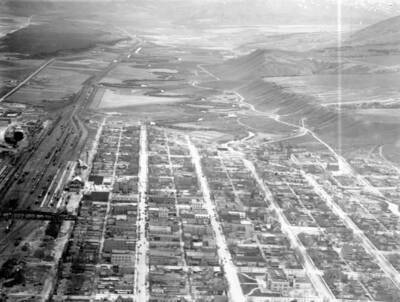 Photo text: 'Taken on Flying Circus Trip' This image is part of a series of aerials taken by the Army Air Corps.