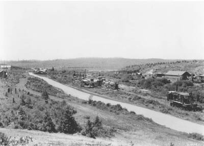 Photo text: 'Cut-over areas, improper. Near St. Joe N.F. Cut-over white pine lands near Bovill, Idaho. Denuded by logging and subsequent fires. Logging headquarters...see R-1 Letter of Sept. 24, 1943'