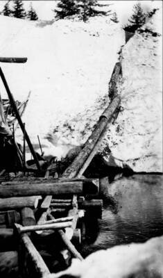 Logs are brought to a water powered saw mill at the Elk Summit Ranger Station in the Clearwater National Forest.