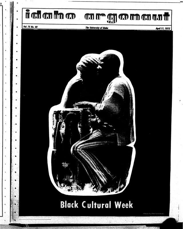 Black cultural week; Blacks discuss relations with white majority on campus (p2); Blood drive starts today (p3); Lesotho ambassador here until Thursday (p3); Comm Board choices listed (p3); Cooperative Child Care Center operating (p4); Black guest speaker seeks “human rights’ (p5); Faculty creates a committee, hears budget outlook, cutbacks (p6); Style show set for Friday (p6); Teacher-judging program formed (p6); Big Don brings out the boys (p7); Protein seekers, unite! (p8)