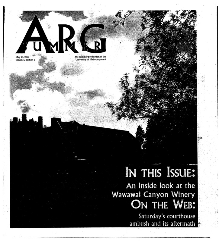 Summer Arg is back for another year (p3); Violence makes for an atypical Saturday night (p5); For the love of the grape (p6); Idaho to New Mexico: Road tripping (p7); Art class offers children a colorful future (p8);