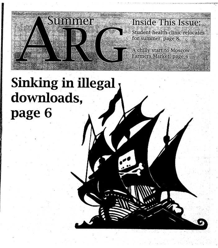 Sinking in illegal downloads; New stoplight to improve safety (p3); Chilly start to farmers market (p4); Recover is just too derivative (p5); A relaxing Swim: Caribou’s newest album shows smooth combo of genres (p5); Halt your download: New agreement means tighter regulation on illegal downloading if passed (p6); House of Night ‘Burned’ out? (p7); Student Health moves temporarily (p8); Nutrition on campus is debatable (p9); Whimsical and messy (p10);