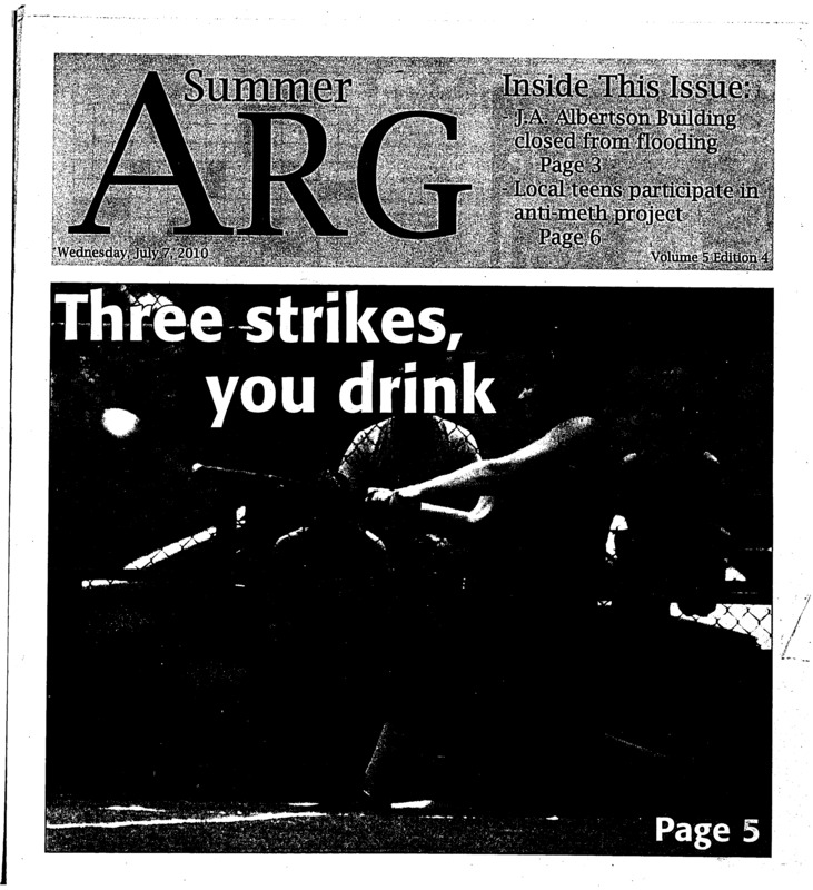 Three strikes, you drink; Flooding closes building: Broken pipe damages Albertson’s electrical, mechanical systems (p3); Retired professors bid UI farewell, reflect on 30 years (p3); Rendezvous: Let the good times roll (p4); ‘Girls just wanna have fun’: John’s Alley Tavern sponsors women’s softball team (p5); The Galapagos rocks: UI student explores islands to further scientific knowledge (p6); Area teens, Gritman join anit-meth project (p6); 30H!3 fails to impress (p7); ASUI provides free films and concerts (p7); 4th of July: Dogs take over the catwalk (p9); Moscow hosts low-key celebration (p9); Craigslist is not a joke (p10);