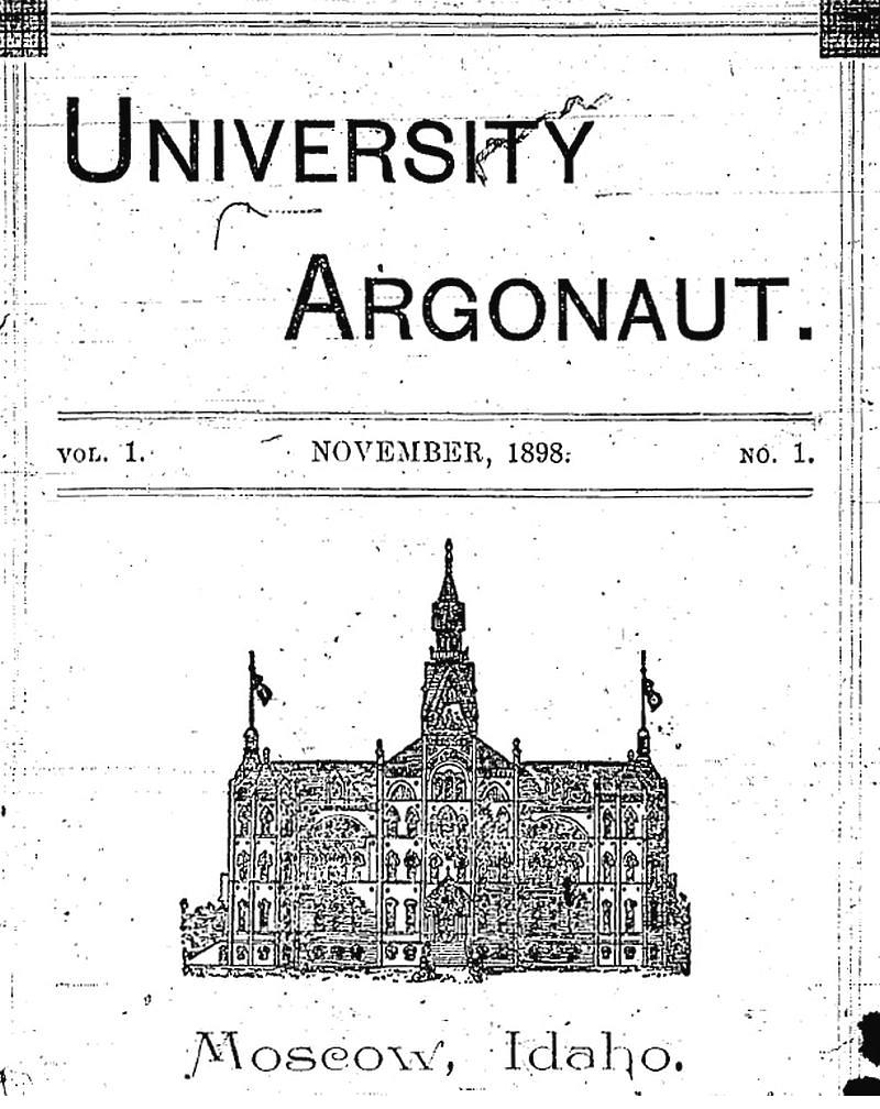 cover of newspaper featuring drawing of old administration building