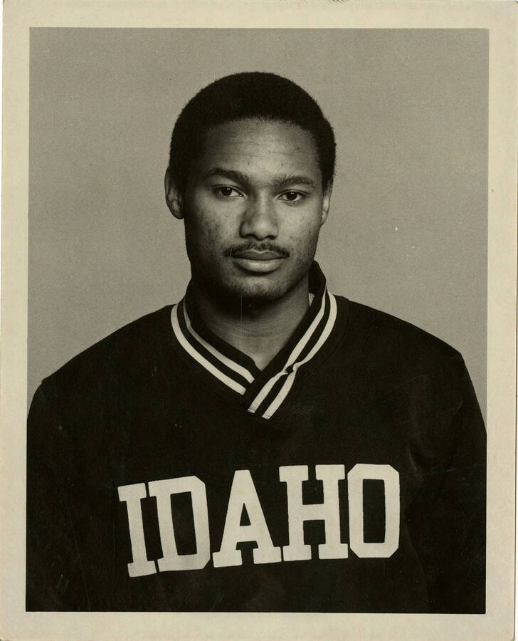Portrait of Ron Whittenburg, junior wide receiver, wearing an IDAHO shirt.