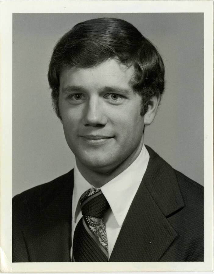 Jim Barnes (deceased), director of UI high school and junior college relations, passed away from cancer at the age of 37. The Argonaut ran this photo in his obituary.