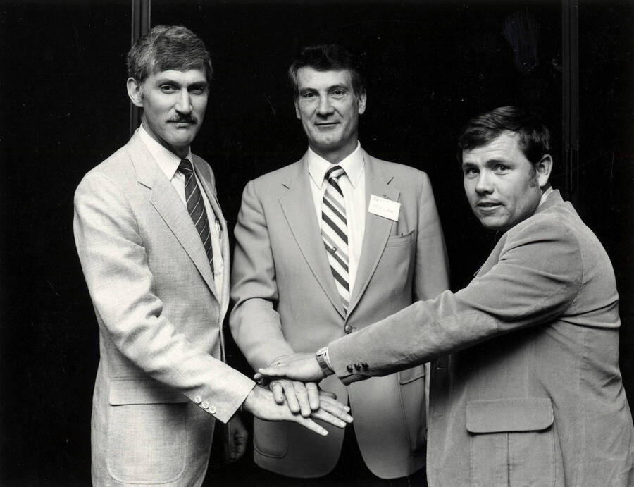 Lubrizol donation, with Agriculture Dead Ray Miller (center).