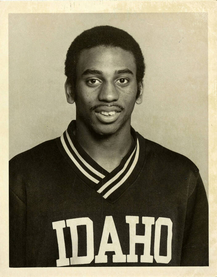 Portrait of Curtis Johnson, senior wide receiver, wearing an IDAHO shirt.