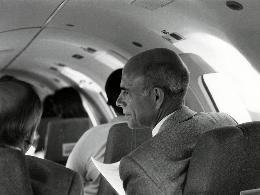 Jim Hawkins on an airplane.