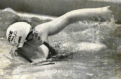 Tracy Thomas swimming.