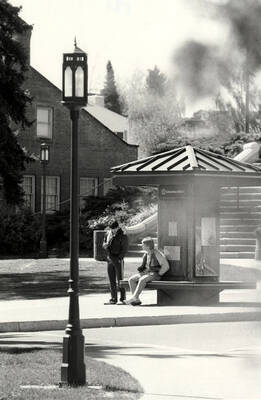Students by the Old Admin Steps.