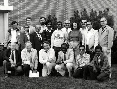 Postharvest Institute for Perishables group photo in front of the library.