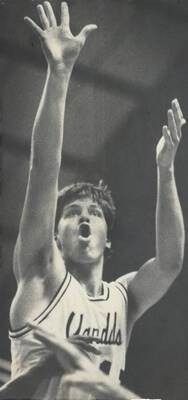 Vandal basketball player Tom Stalick after shooting.